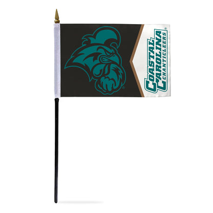 AGAS Coastal Carolina CCU University flags on sticks with Plastic Base 4x6 inch Printed Polyester - 4"x6" Chanticleers Handheld Stick Flags