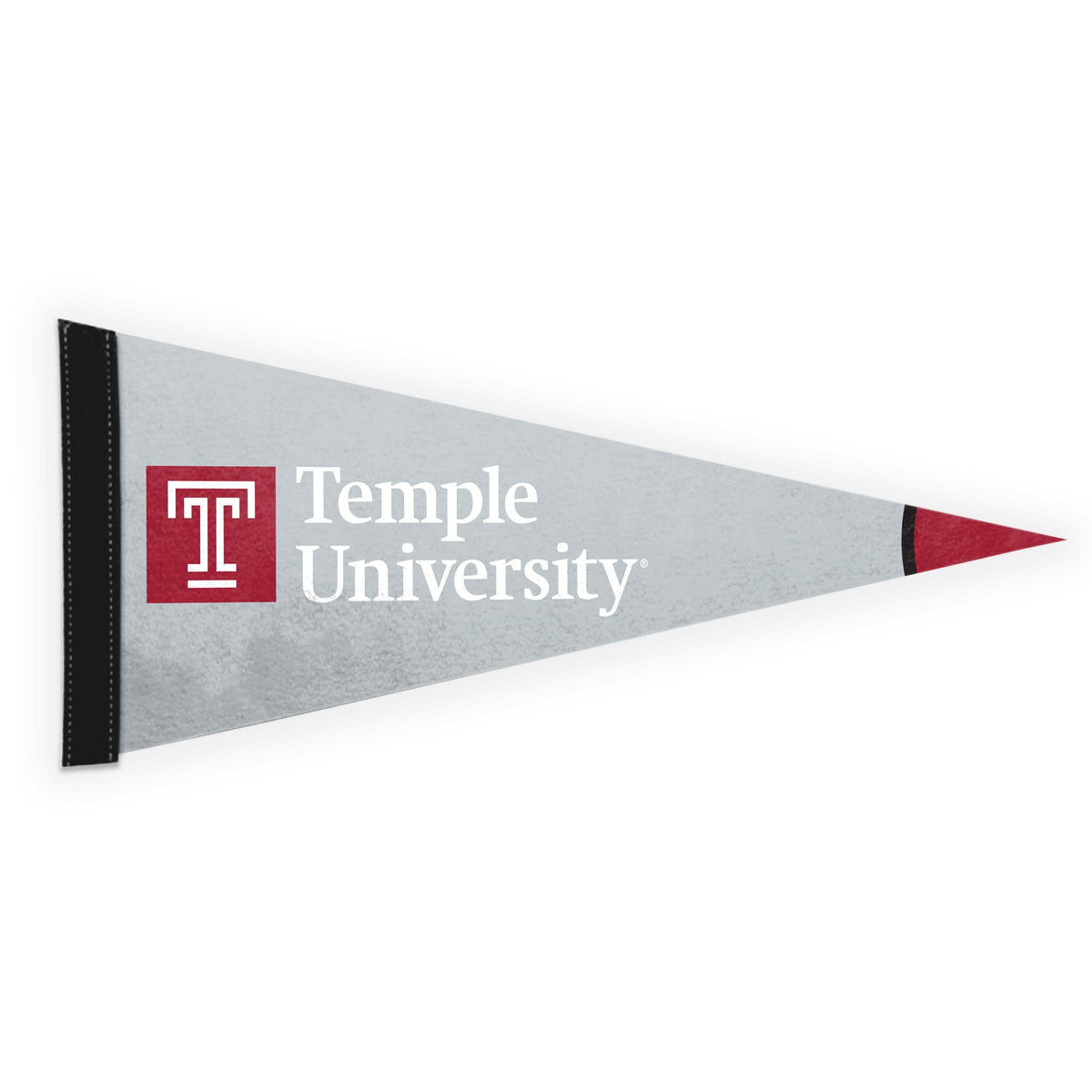 AGAS Temple University Wordmark Logo Felt Pennant 12 x 30 inch – Single Sided Printed Acrylic Stiff Felt – Officially Licensed NCAA Product – Temple Owls Wall Pennant with 1 inch Header and Heat Cut Edges
