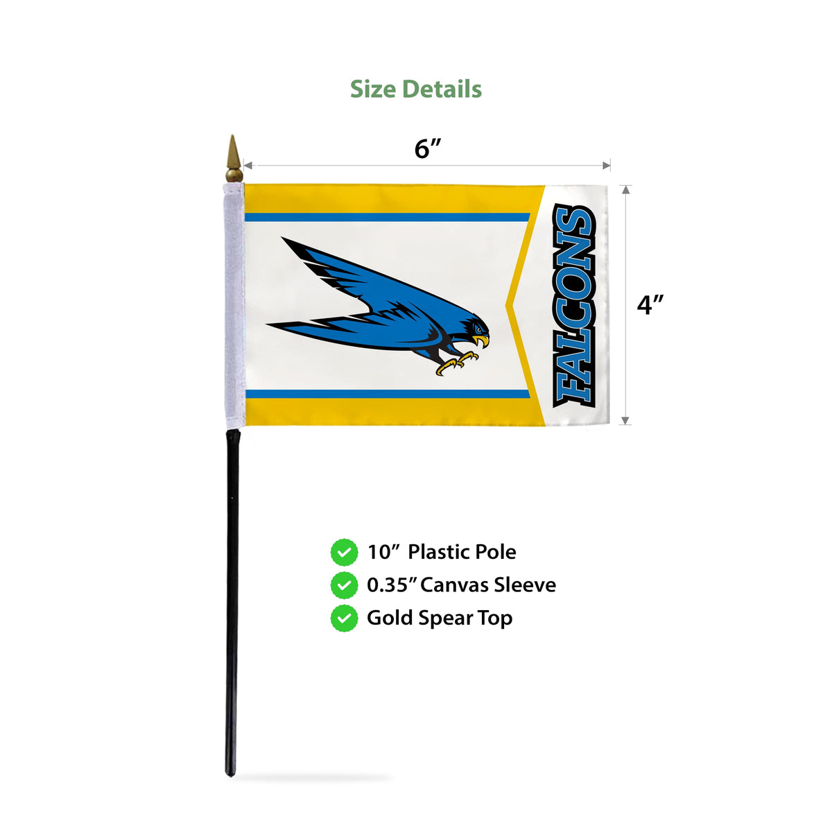 Bentley University Stick Flag 4 x 6 inch
