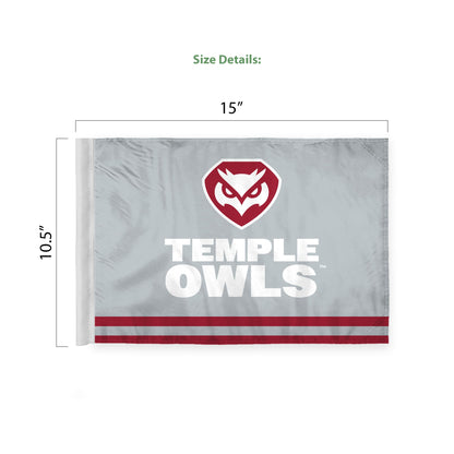 AGAS Temple University 10.5x15in Premium Car Flags