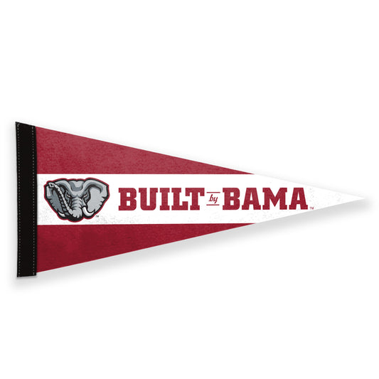AGAS NCAA Alabama College Stiff Felt Pennant Built by Bama - 9"x24" Sleeve For Stick - Officially Licensed Small Alabama University Home Décor Wall Pennant