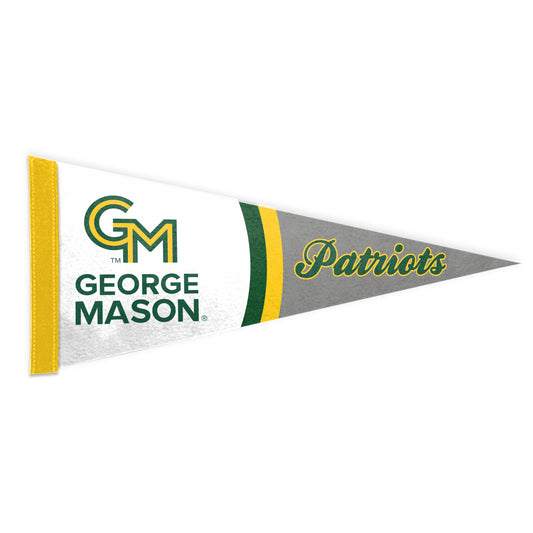 AGAS George Mason Stiff Felt Pennant - 9" x 24" Sleeve For Stick - Officially Licensed Small Patriots Home Décor Wall Pennant