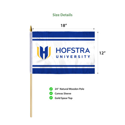 Hofstra University Stick Flag 12 x 18 inch