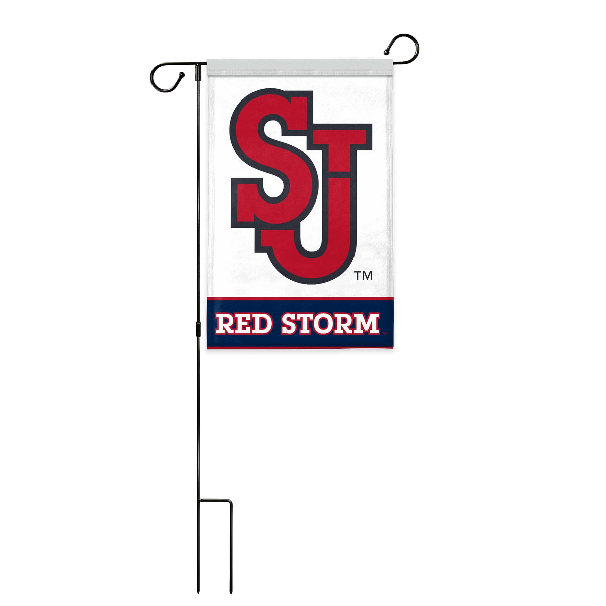 AGAS St. John's University Garden Flag 12 x 18 inch – Single Sided Printed Polyester SJU Red Storm SJ Logo Design – Official NCAA Red Storm Flag – Outdoor Display with Canvas Sleeve and Reinforced Stitching - Without Pole