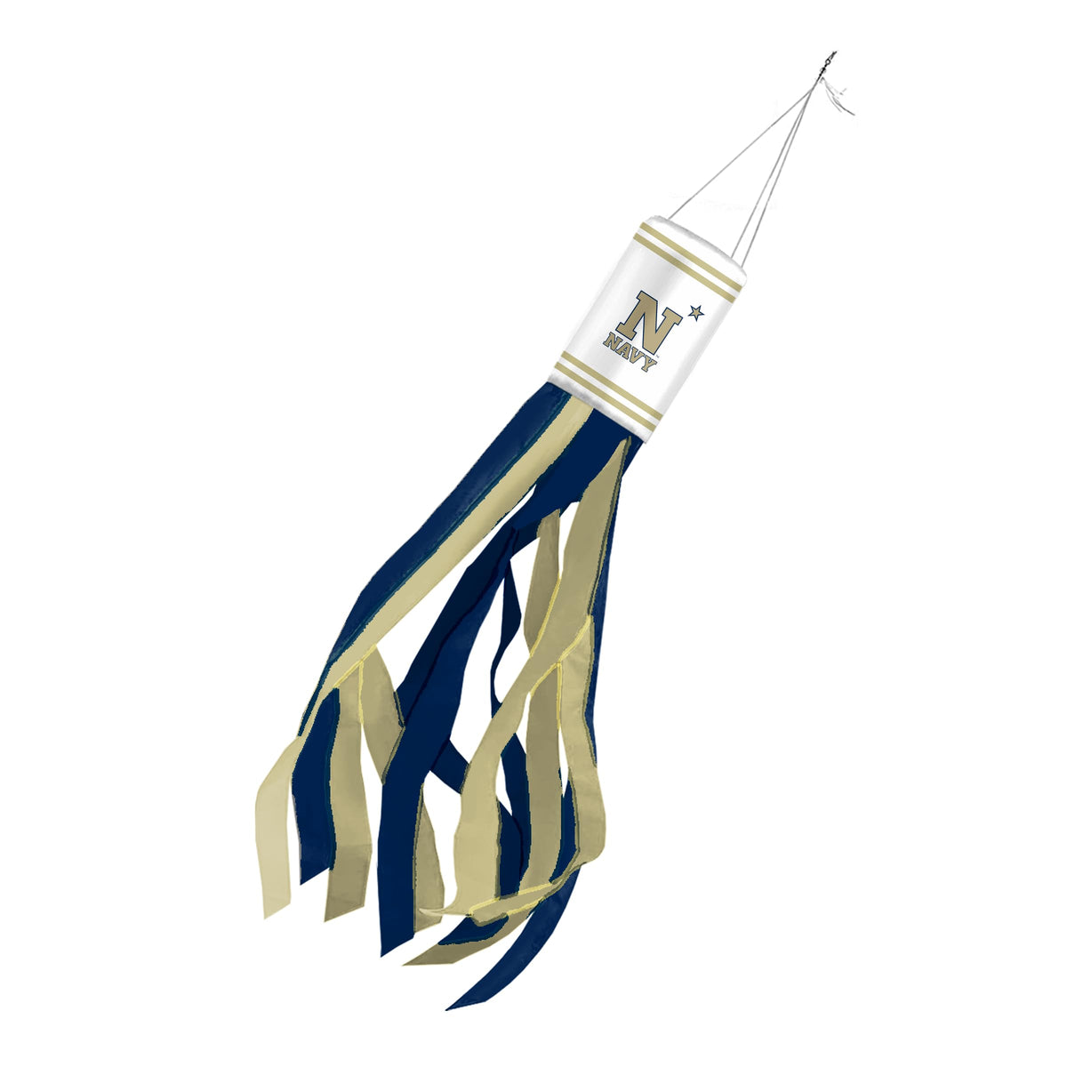 AGAS Small 30" Navy Midshipmen Football Windsock, Polyester, Team-Coloured Stripes, Navy Midshipmen Merch