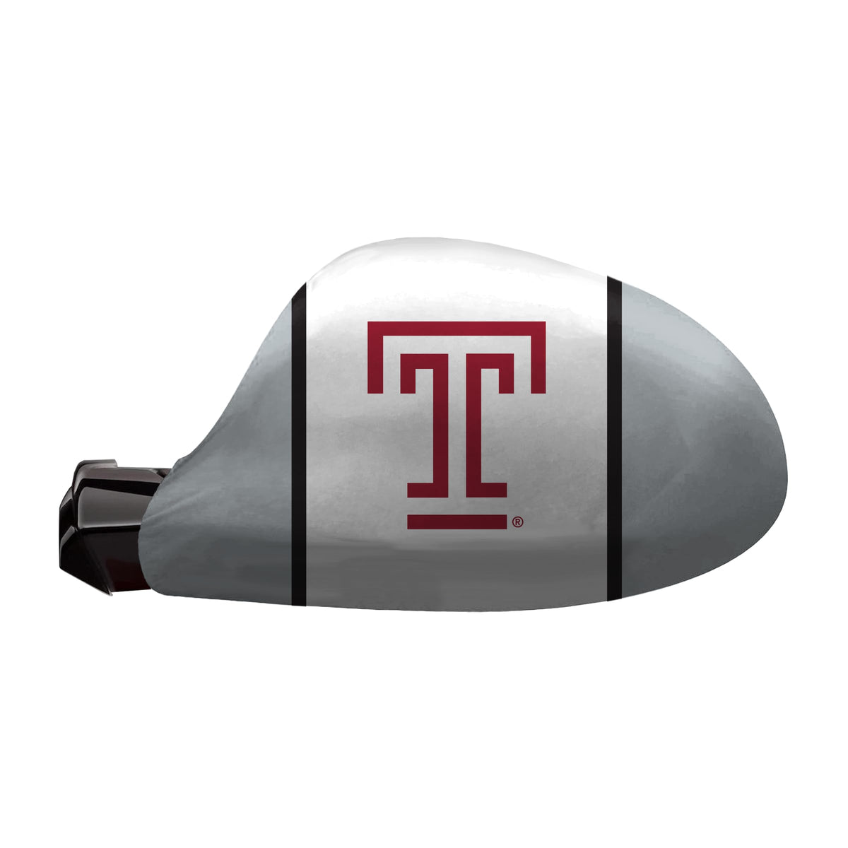 AGAS Temple University T Logo Car Mirror Cover 11.8 x 9.5 inch – Single Sided Printed Spandex Polyester – Officially Licensed NCAA Product – Temple Owls Side Mirror Cover with Elastic Cord, Cord Lock and Double Stitching