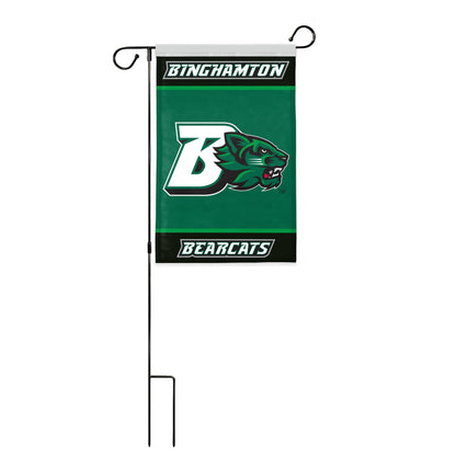 AGAS Binghamton University Garden Flag 12 x 18 inch – Single Sided Printed Polyester BU Bearcats Logo Design – Official NCAA Binghamton Bearcats Flag – Outdoor Display with Canvas Sleeve and Reinforced Stitching (Without Pole)