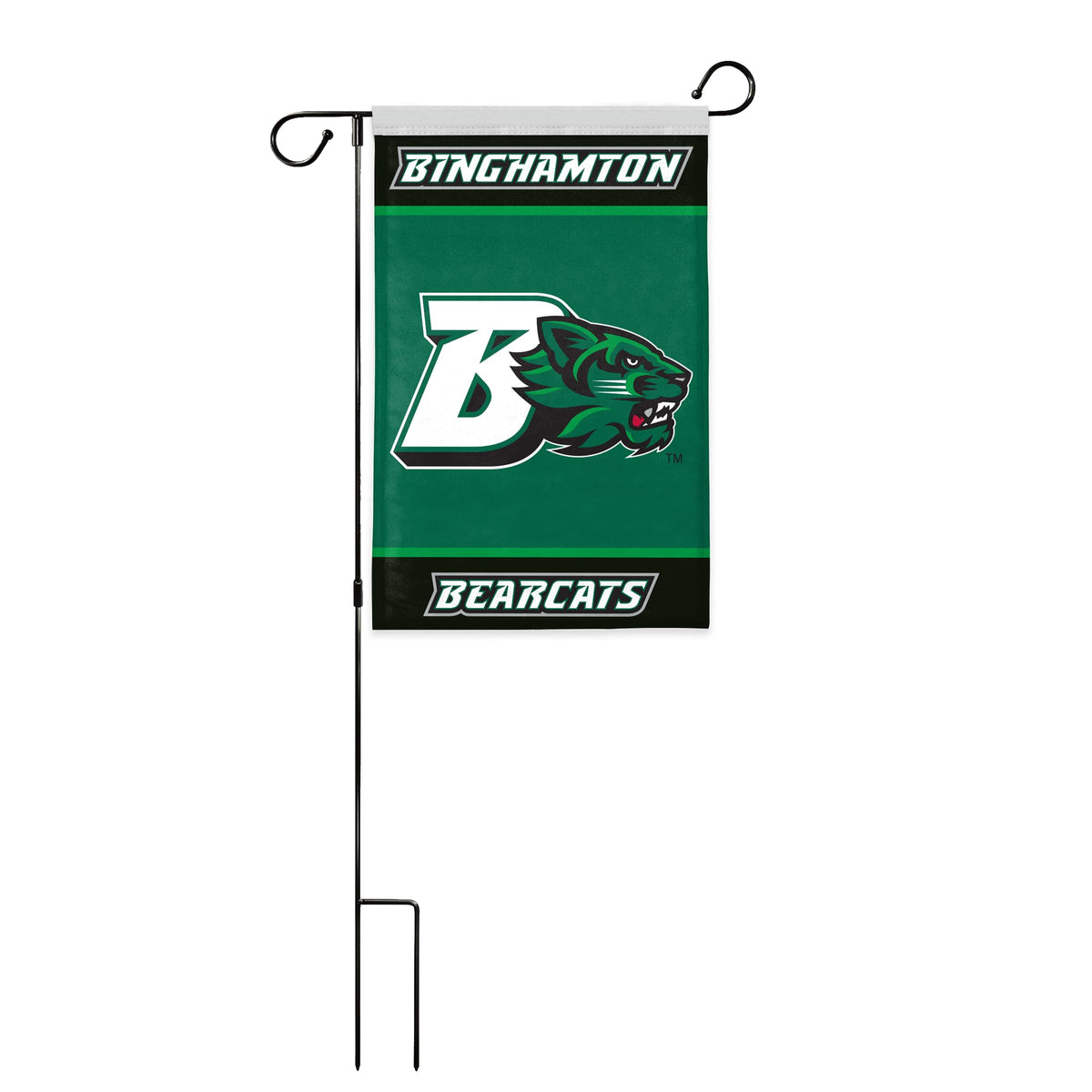 AGAS Binghamton University Garden Flag 12 x 18 inch – Single Sided Printed Polyester BU Bearcats Logo Design – Official NCAA Binghamton Bearcats Flag – Outdoor Display with Canvas Sleeve and Reinforced Stitching (Without Pole)