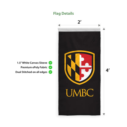 University of Maryland Baltimore County Vertical Banner 2 x 4 ft