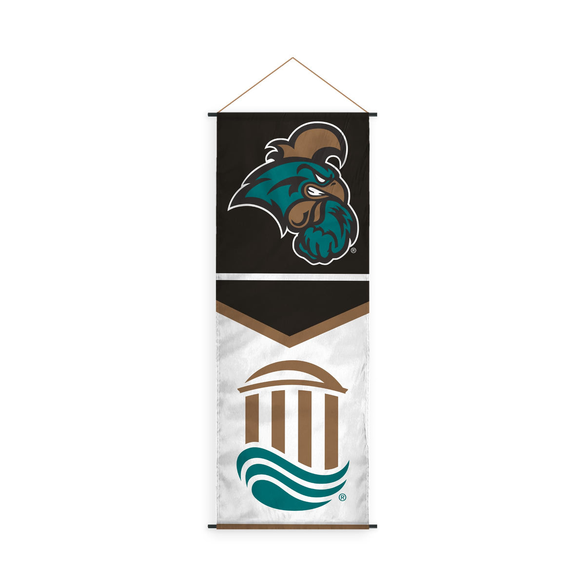 AGAS Coastal Carolina CCU University Banner Scroll Sign 17.5" × 48" with Hanging Cord – Polyester Chanticleers Wall Banner