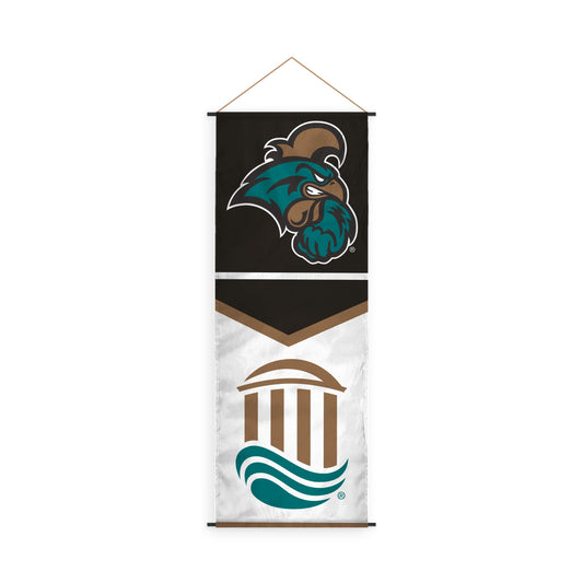 AGAS Coastal Carolina CCU University Banner Scroll Sign 17.5" × 48" with Hanging Cord – Polyester Chanticleers Wall Banner