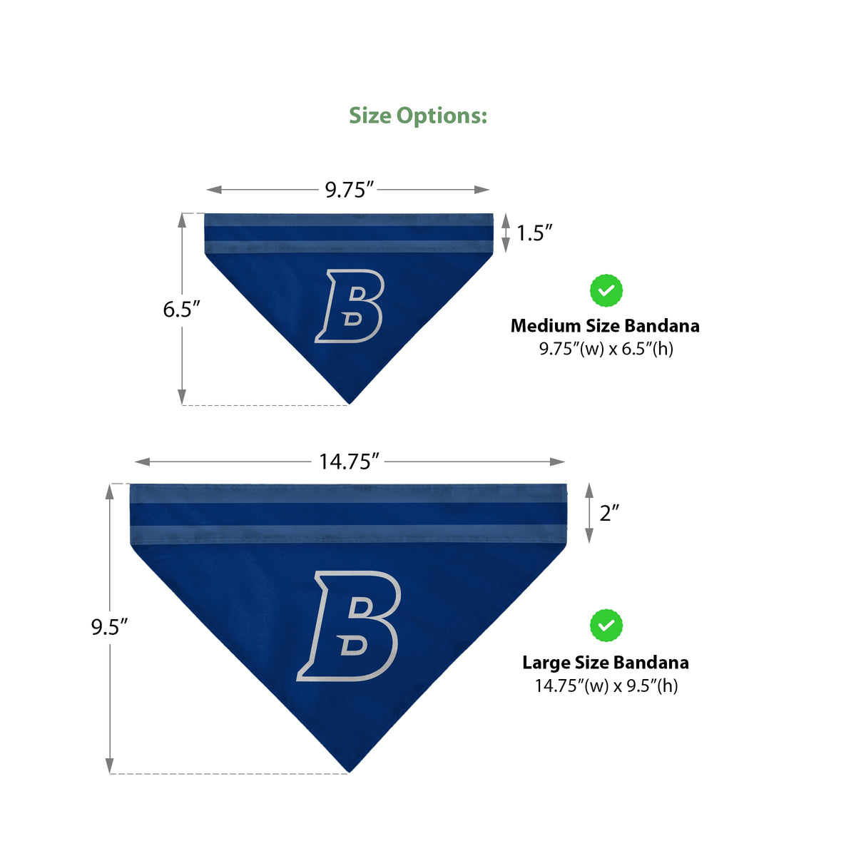 Brandeis University Pet Bandana 9.75 x 6.5 inch