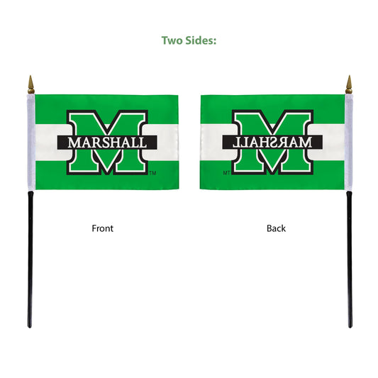 Marshall University Stick Flag 4 x 6 inch