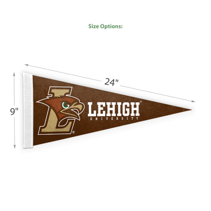 AGAS Lehigh LU University Hawks Pennant Mini, 9 x 24 Inches Sleeve for Stick, Officially Licensed Small Felt Wall Décor Pennant for Dorm, Game Room, Man Cave, Bedroom Décor