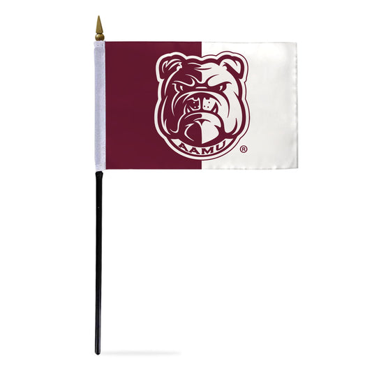 Alabama A&M University Stick Flag 4 x 6 inch