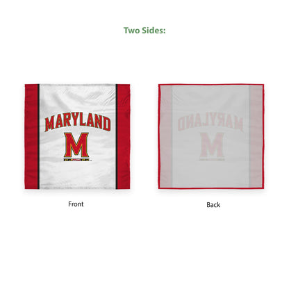 Maryland UMD University Tablecover, 48in. Wide x 48in. Long, Polyester, Party supplies, Terps tablecloth for Graduation, football tailgating, and birthday party decorations