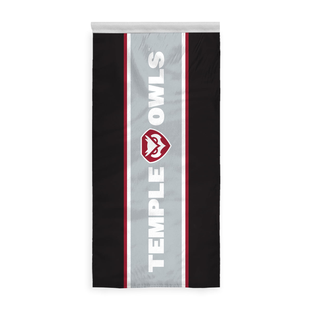 AGAS Temple Owls Vertical Wordmark Banner 2 x 4 ft – Single Sided Printed Polyester with Bleed Through – Officially Licensed NCAA Product – Temple University Hanging Banner with 1.5 inch Pole Sleeve and Reinforced Stitching