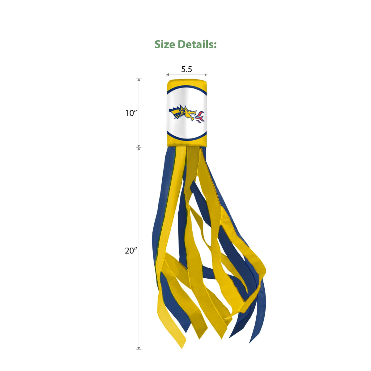 AGAS Drexel DU Dragons Windsock, Polyester, Team-Coloured Stripes, Drexel DU University Merch