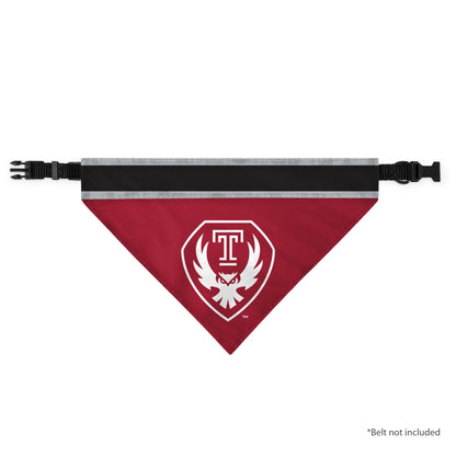 AGAS Temple Owls Logo Pet Bandana 9.75 x 6.5 inch – Single Sided Printed Polyester with Bleed Through – Officially Licensed NCAA Product – Temple University Pet Bandana - Collar Not Included