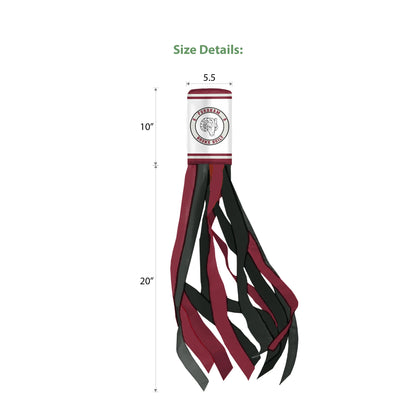 AGAS Fordham University Windsock 30 x 5.5 inch – Single Sided Printed Polyester Fordham Rams Wind sock Bronx Built Design – Official NCAA Product – Ford ham University Windsock with Hanging Clip and Red White Streamers