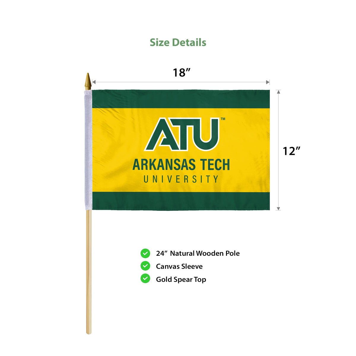Arkansas Tech University Stick Flag 12 x 18 inch
