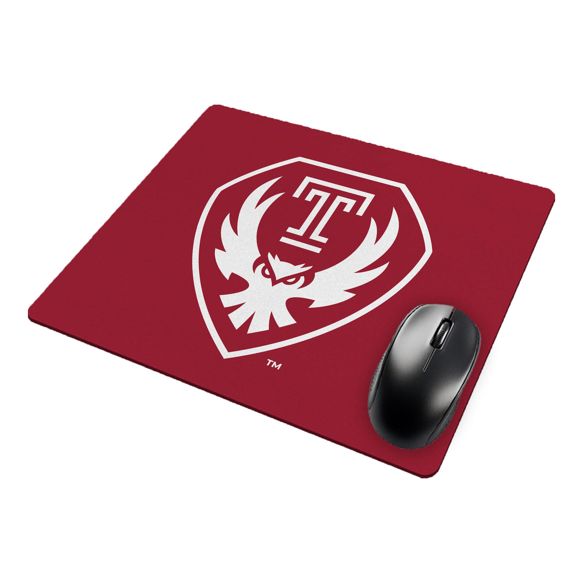 AGAS Temple Owls Logo Mouse Pad 8 x 7 inch – Single Sided Printed Neoprene with Non Slip Rubber Base – Officially Licensed NCAA Product – Temple University Mouse Pad with Heat Cut Edges
