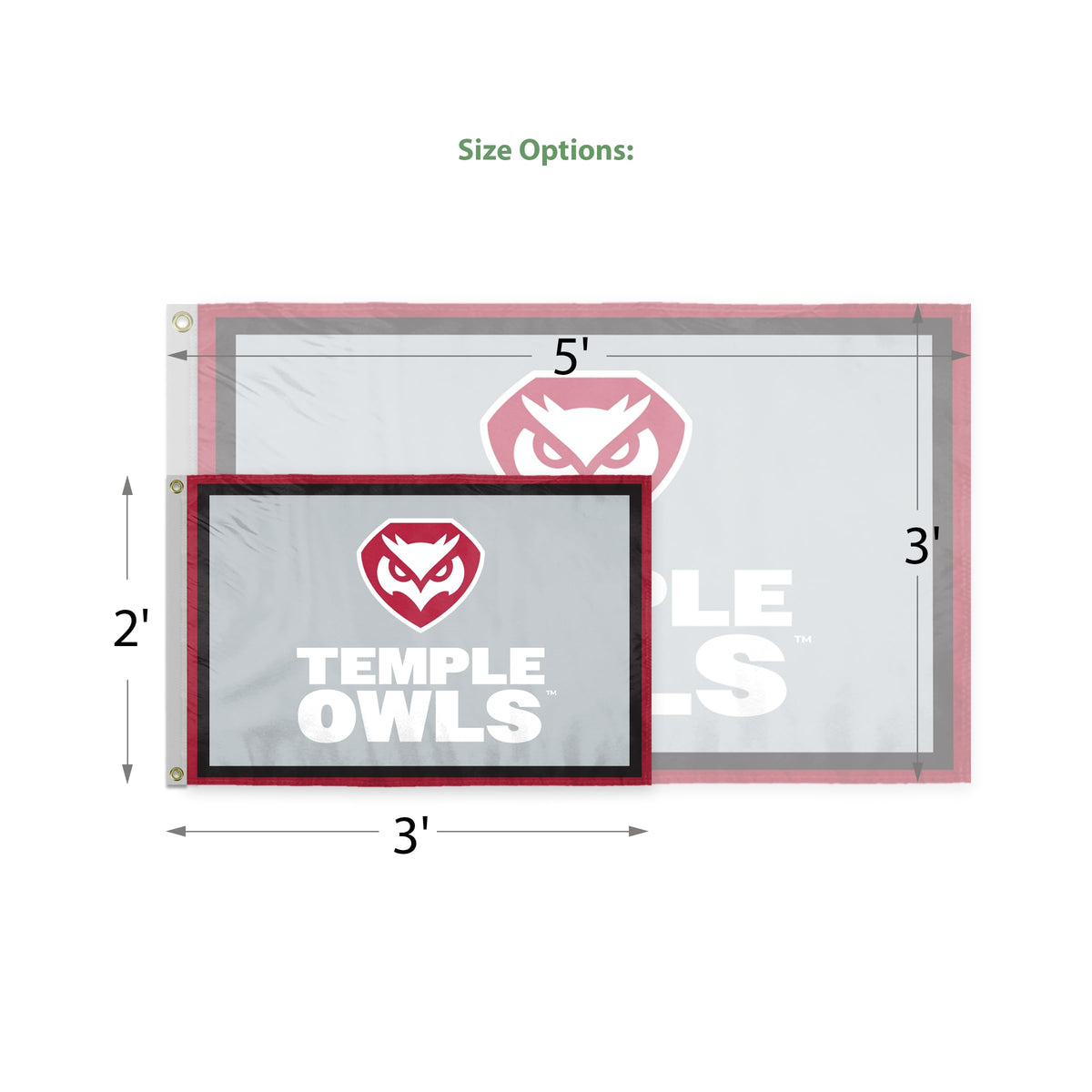 AGAS Temple University TU 3x5 ft Poly Flags