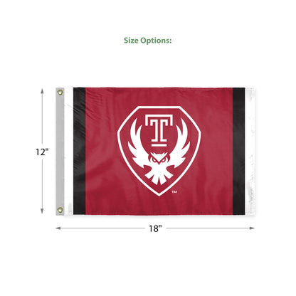 AGAS Temple Owls Logo Flag 12 x 18 inch – Single Sided Printed Polyester – Officially Licensed NCAA Product – Temple University Outdoor Flag with Brass Grommets, Canvas Header and Reinforced Stitched Edges for Indoor Outdoor Display