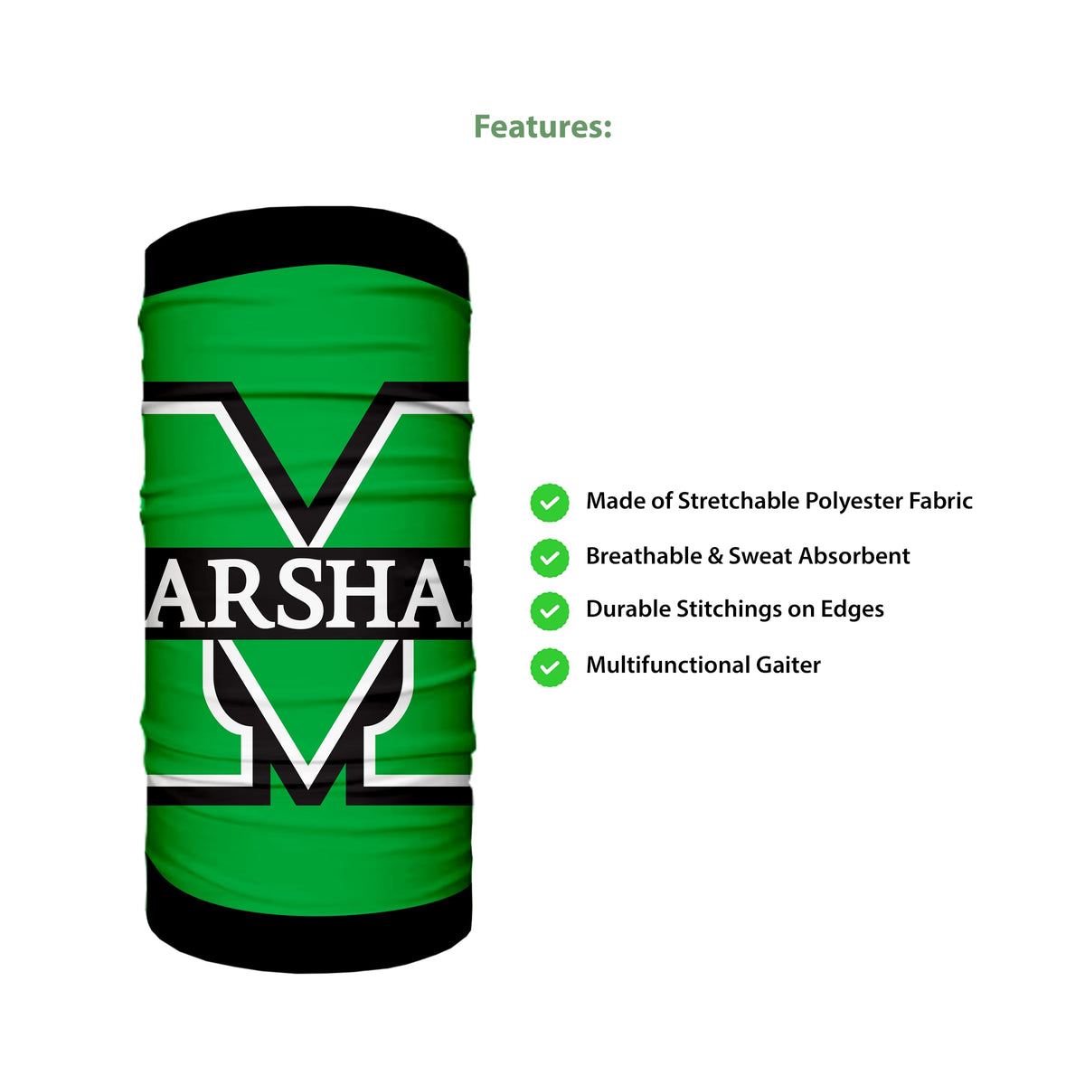 Marshall University Neck Gaiter 9 x 10 inch