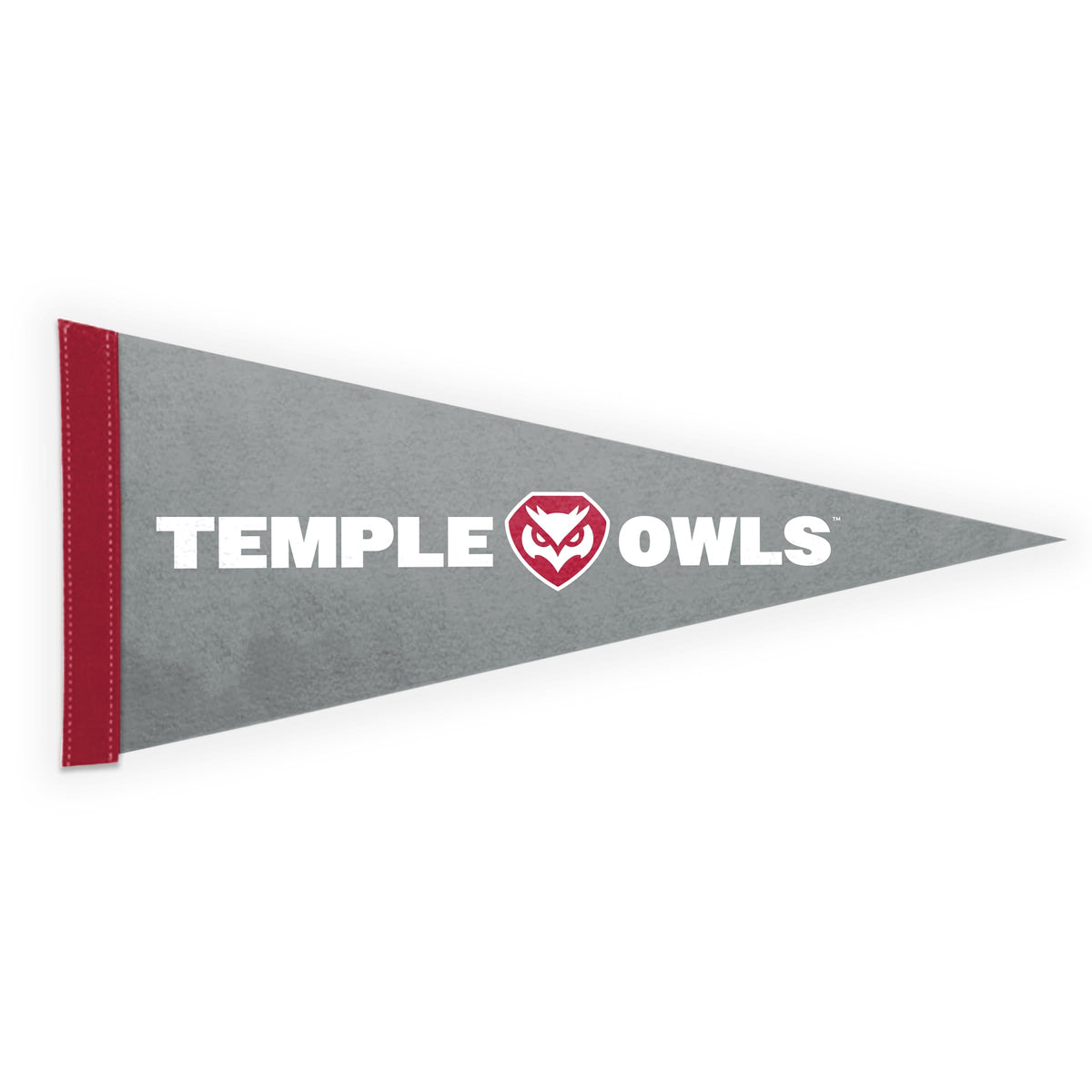 AGAS Temple University Owls Text and Owl Logo Felt Pennant 9 x 24 inch – Single Sided Printed Acrylic Stiff Felt – Officially Licensed NCAA Product – Temple Owls Wall Pennant with 1 inch Header and Heat Cut Edges Individually Bagged