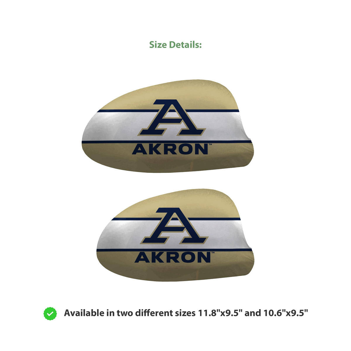 University of Akron Car Mirror Cover 10.6 x 9.5 inch