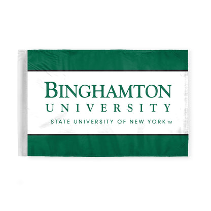 AGAS Binghamton University Motorcycle Flag 6 x 9 inch – Single Sided Printed Polyester Binghamton University Wordmark Design – Official NCAA Binghamton Bearcats Bike Flag – Bike Mount with 0.75 inch Canvas Sleeve and Reinforced Stitching Without Pole