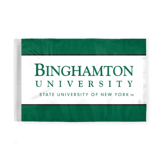 AGAS Binghamton University Motorcycle Flag 6 x 9 inch – Single Sided Printed Polyester Binghamton University Wordmark Design – Official NCAA Binghamton Bearcats Bike Flag – Bike Mount with 0.75 inch Canvas Sleeve and Reinforced Stitching Without Pole