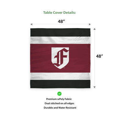 AGAS Fordham University Table Cover 48 x 48 inch – Single Sided Printed Wrap Knitted Polyester Fordham Rams Tablecloth with F Logo – Official NCAA Product – Fordham University Square Table Cover