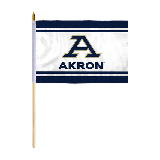 University of Akron Stick Flag 12 x 18 inch