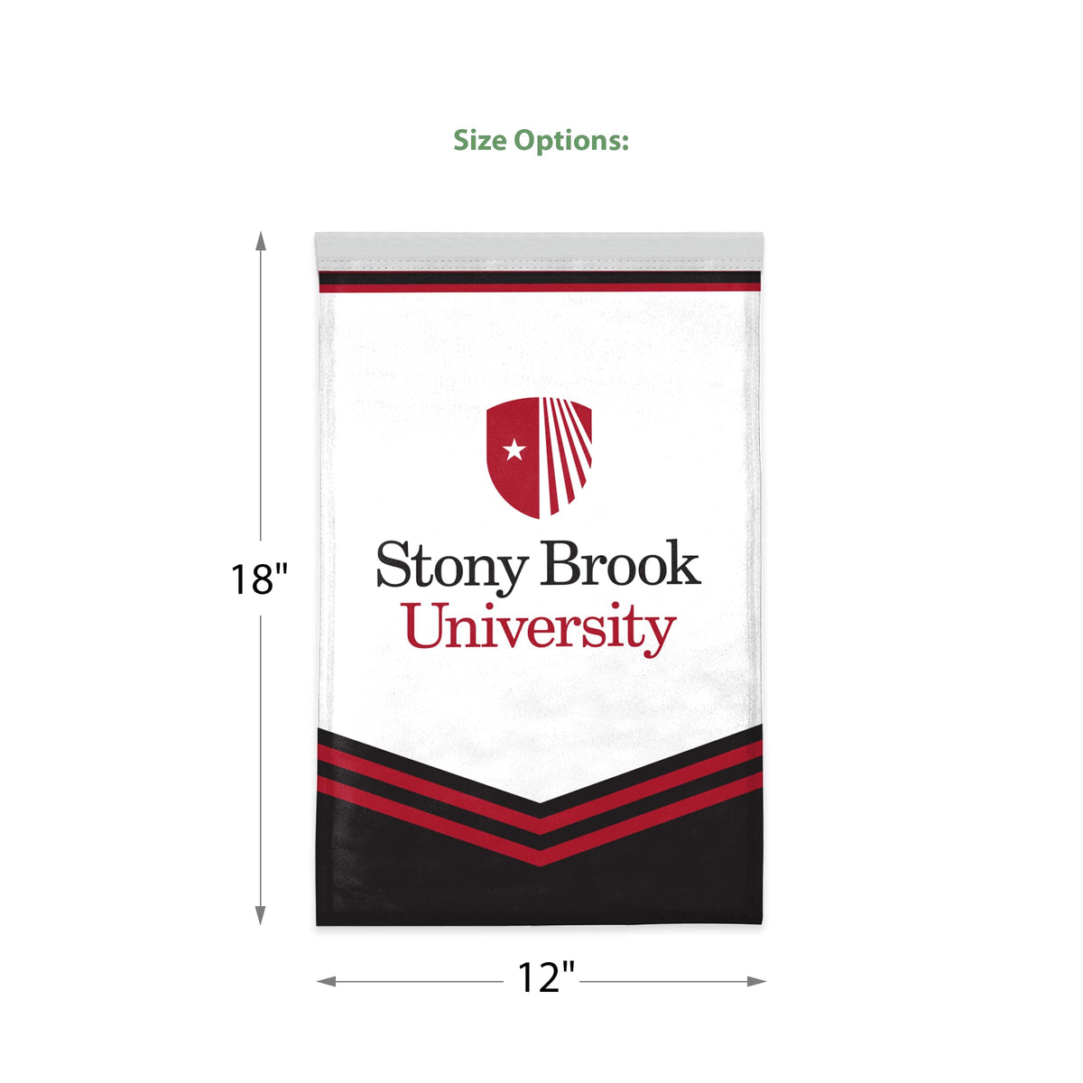AGAS Stony Brook University Garden Flag 12 x 18 inch – Single Sided Printed Polyester Stony Brook Seawolves Design – Official NCAA SBU Product – Outdoor Display with Canvas Sleeve and Reinforced Stitching - Without Pole