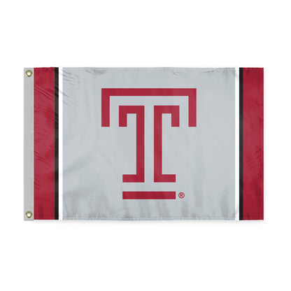 AGAS Temple University Flag 12 x 18 inch – Single Sided Printed Polyester – Officially Licensed NCAA Product – Temple Owls Outdoor Flag with Brass Grommets, Canvas Header and Reinforced Stitched Edges for Indoor Outdoor Display