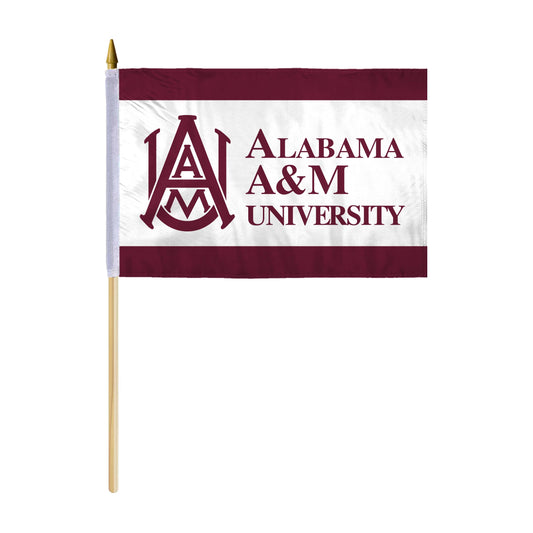 Alabama A&M University Stick Flag 12 x 18 inch