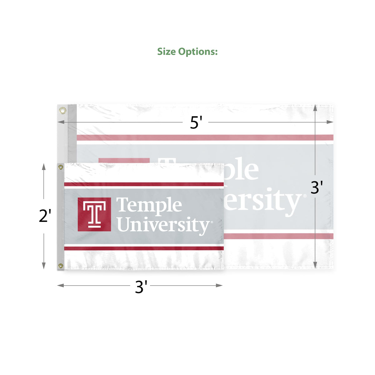 AGAS Temple University TU 3x5 ft Poly Flags