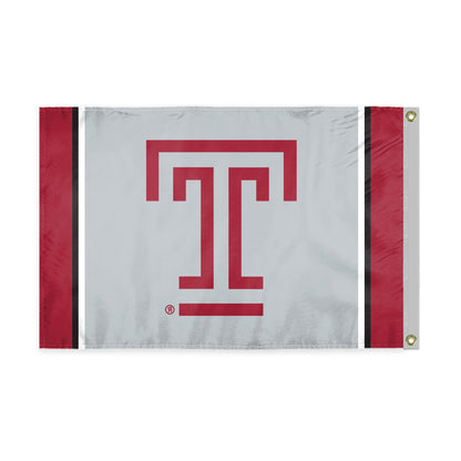 AGAS Temple University Flag 12 x 18 inch – Single Sided Printed Polyester – Officially Licensed NCAA Product – Temple Owls Outdoor Flag with Brass Grommets, Canvas Header and Reinforced Stitched Edges for Indoor Outdoor Display