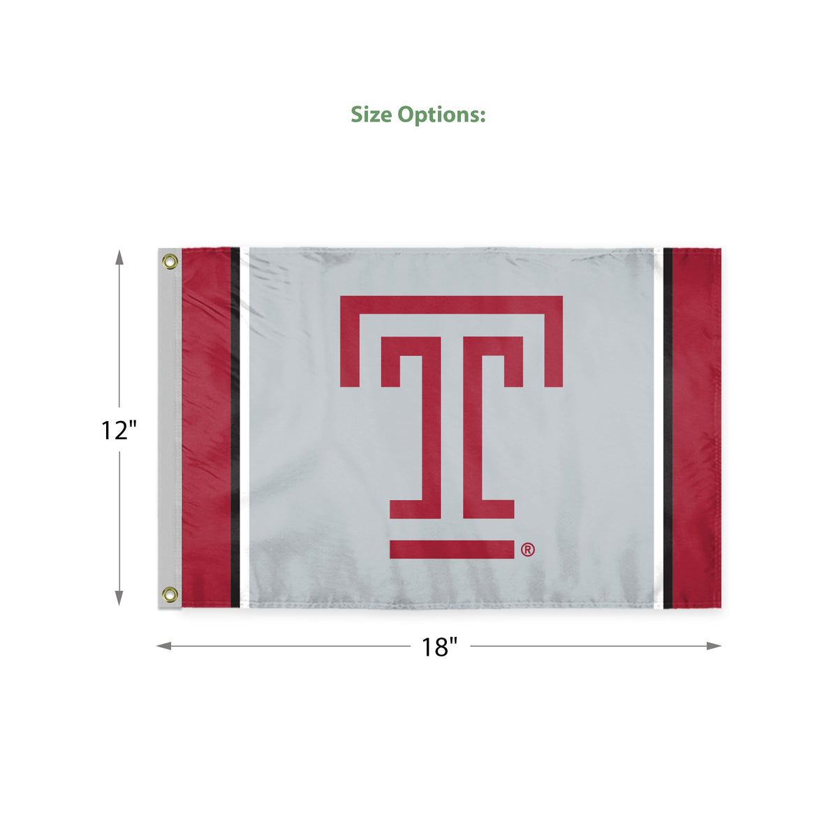AGAS Temple University Flag 12 x 18 inch – Single Sided Printed Polyester – Officially Licensed NCAA Product – Temple Owls Outdoor Flag with Brass Grommets, Canvas Header and Reinforced Stitched Edges for Indoor Outdoor Display