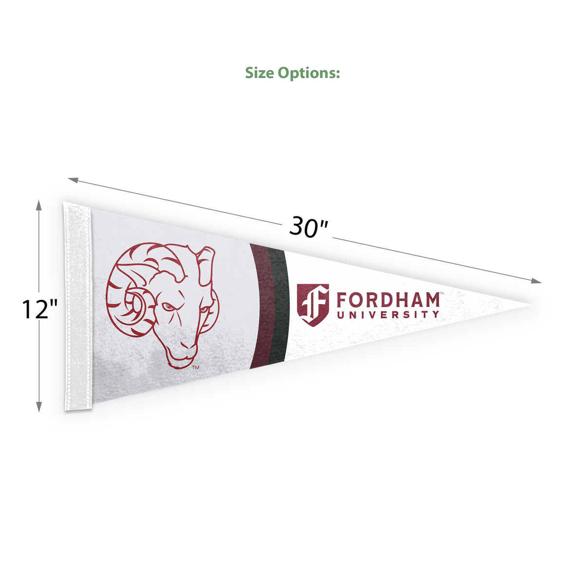 AGAS Fordham University Felt Pennant 12 x 30 inch – Single Sided Printed Acrylic Stiff Felt Fordham Rams Pennant with Ram Head and Text Design – Official NCAA Product – Fordham University Wall Pennant with 1 inch Header and Heat Cut Edges