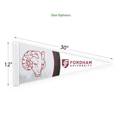 AGAS Fordham University Felt Pennant 12 x 30 inch – Single Sided Printed Acrylic Stiff Felt Fordham Rams Pennant with Ram Head and Text Design – Official NCAA Product – Fordham University Wall Pennant with 1 inch Header and Heat Cut Edges