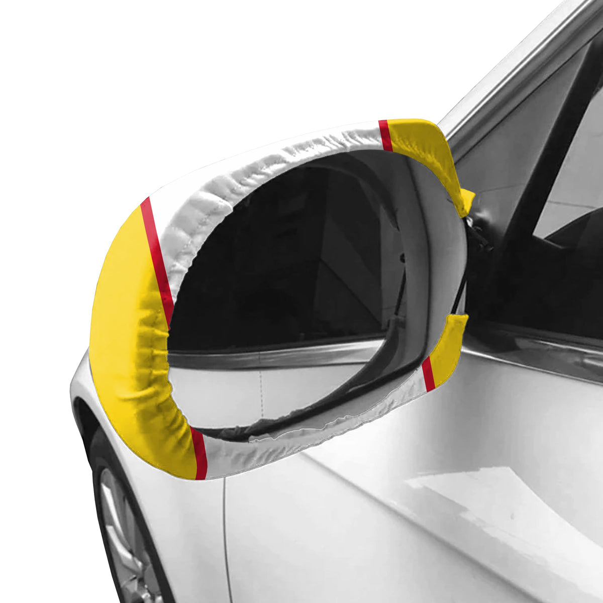 Maryland UMD Terps Car Mirror Covers with College Logo, Large- 4-Way Stretchy Material Spandex Poly, Weather Resistant