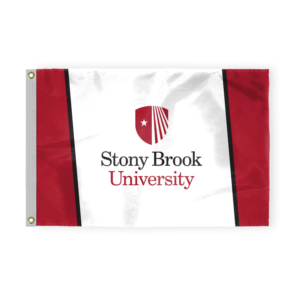 AGAS Stony Brook University Flag 4 x 6 ft – Single Sided Printed Nylon Stony Brook Seawolves Flag – Official NCAA SBU Product – Outdoor Display with Canvas Header, Brass Grommets and Reinforced Stitched Edges