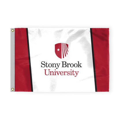 AGAS Stony Brook University Flag 4 x 6 ft – Single Sided Printed Nylon Stony Brook Seawolves Flag – Official NCAA SBU Product – Outdoor Display with Canvas Header, Brass Grommets and Reinforced Stitched Edges