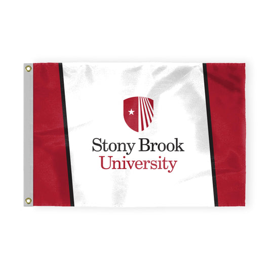 AGAS Stony Brook University Flag 4 x 6 ft – Single Sided Printed Nylon Stony Brook Seawolves Flag – Official NCAA SBU Product – Outdoor Display with Canvas Header, Brass Grommets and Reinforced Stitched Edges