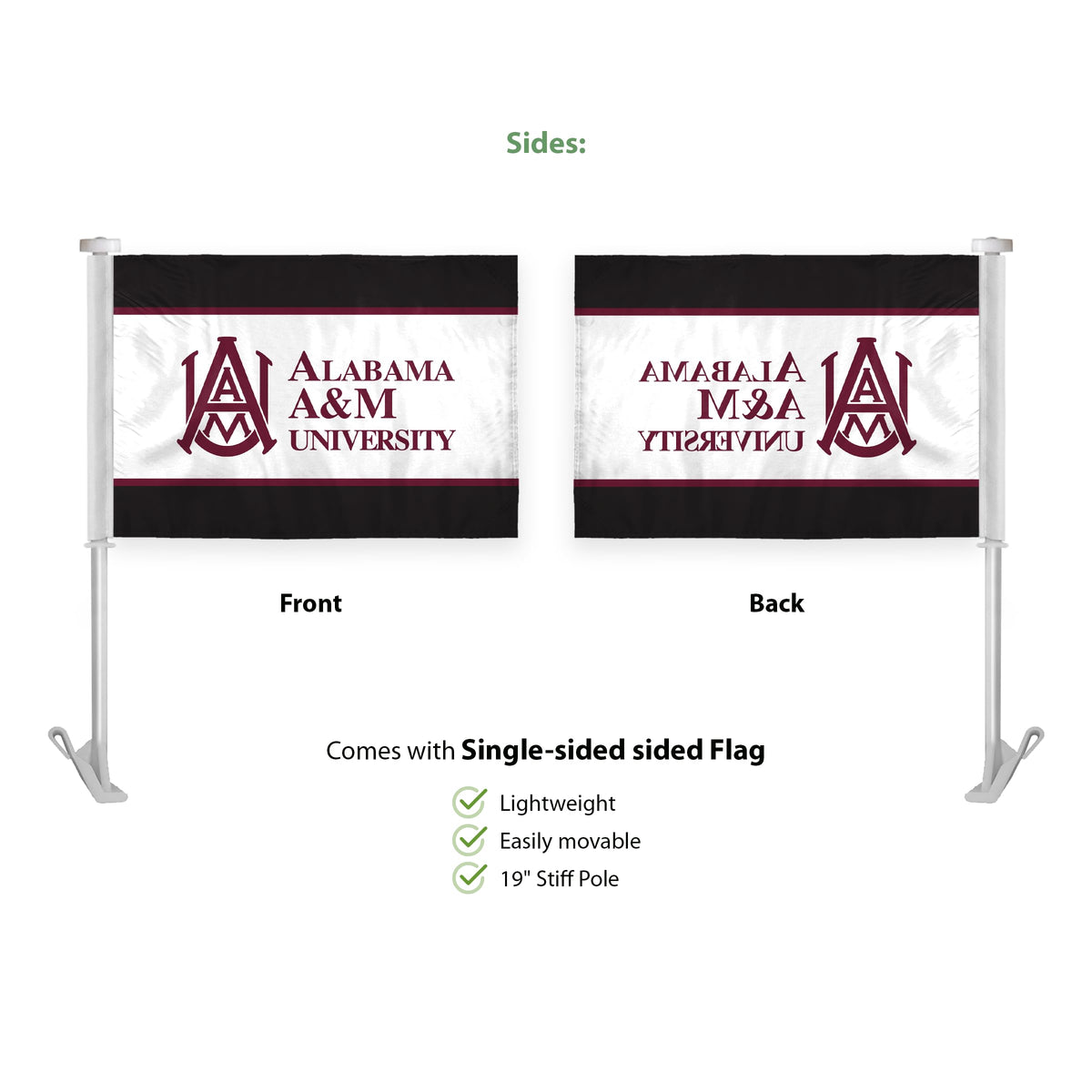 Alabama A&M University Premium Car Flag 10.5 x 15 inch