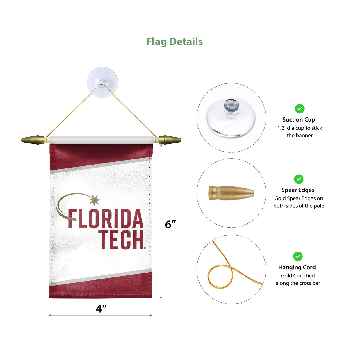 Florida Institute Of Technology Mini Banner 4 x 6 inch