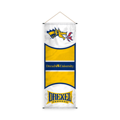 AGAS Drexel DU University Banner Scroll Sign 17.5" × 48" with Hanging Cord – Polyester Dragons Wall Banner